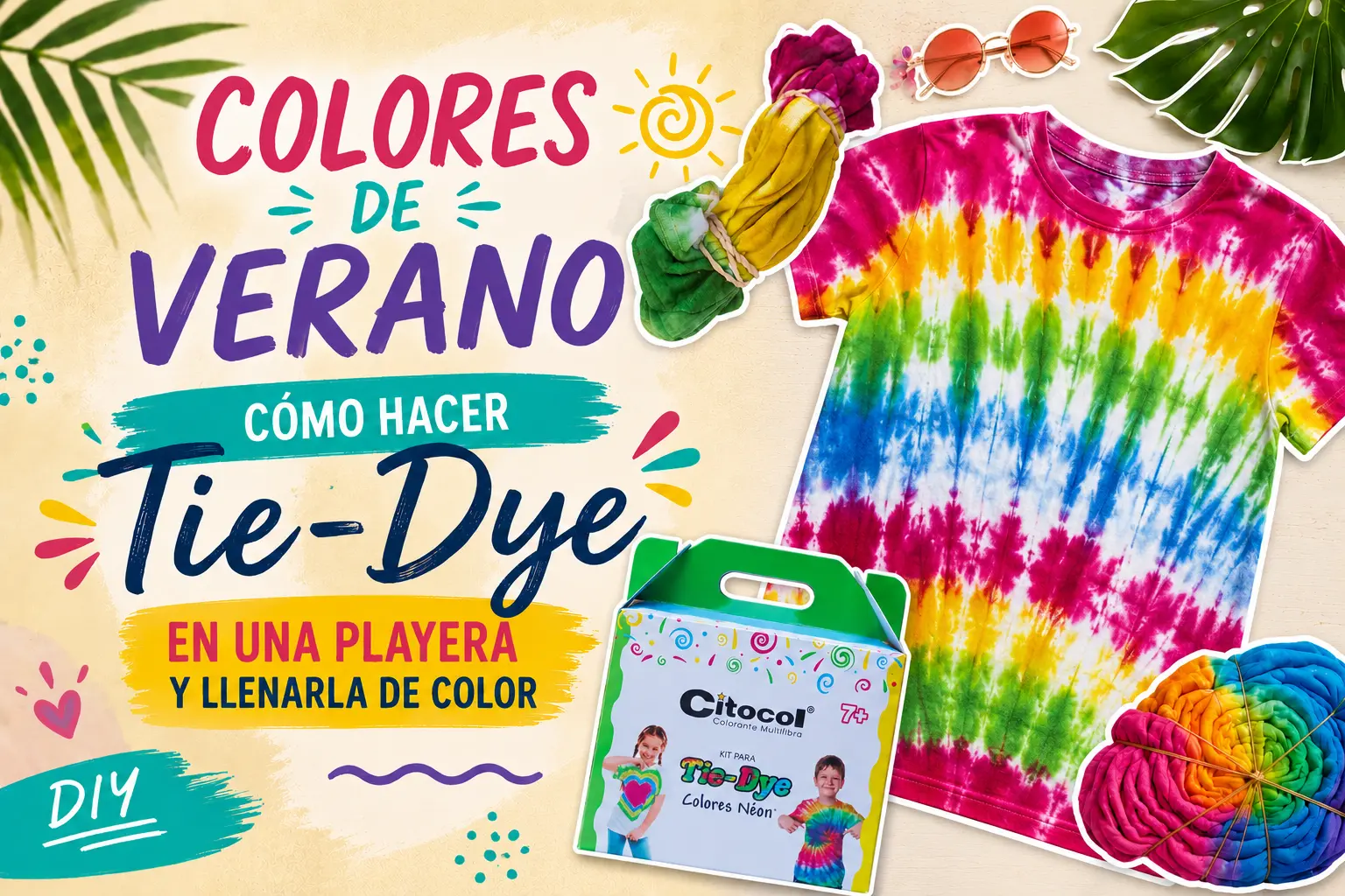 Colores de verano: Cómo hacer Tie-Dye en una playera y llenarla de color