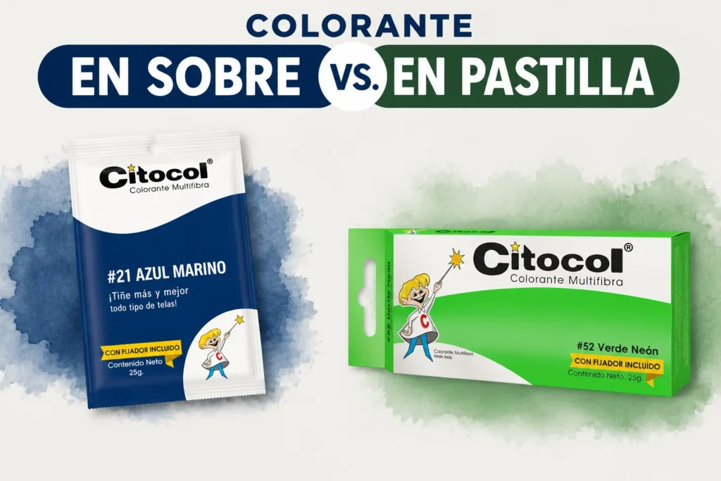 Colorante en pastilla vs. colorante en sobre
