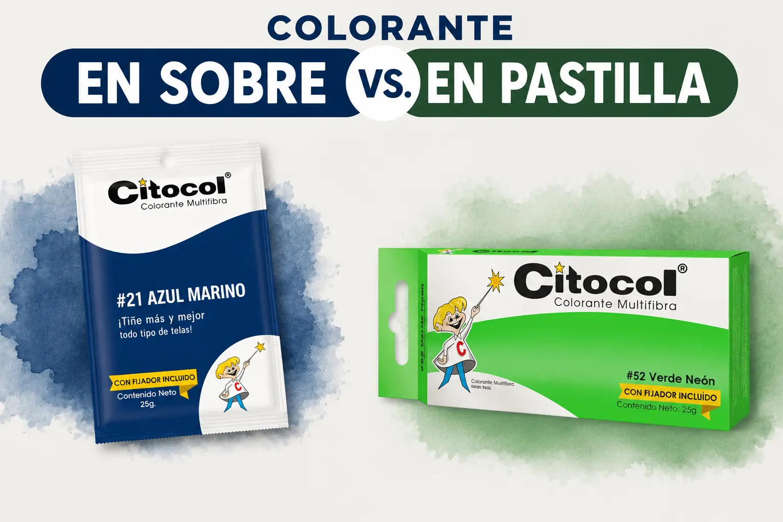 Colorante en pastilla vs. colorante en sobre